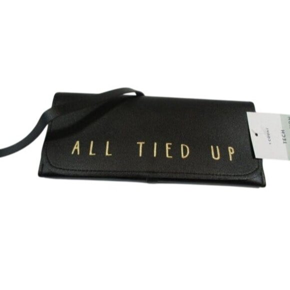 Tech Organization Roll-Up Case With Snap Closures & Tie Strap For Cords & Device - Picture 1 of 6